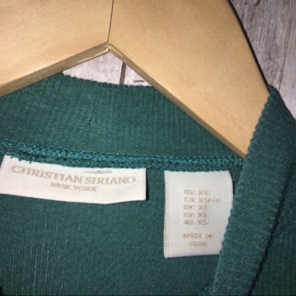Christian Siriano Green Ribbed Fitted Blouse - Picture 3 of 3